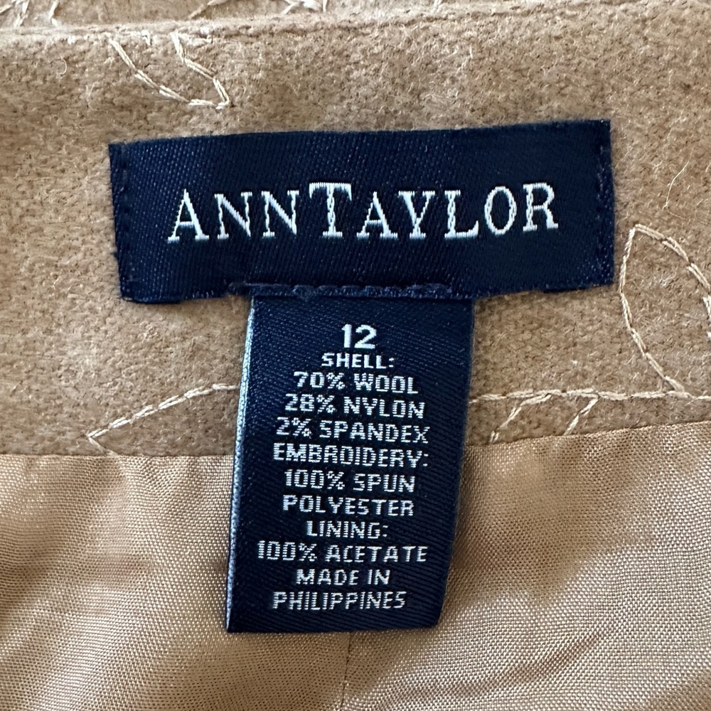 Ann Taylor Vintage Embroidered Wool Skirt Womens Size 12~ - Picture 8 of 10